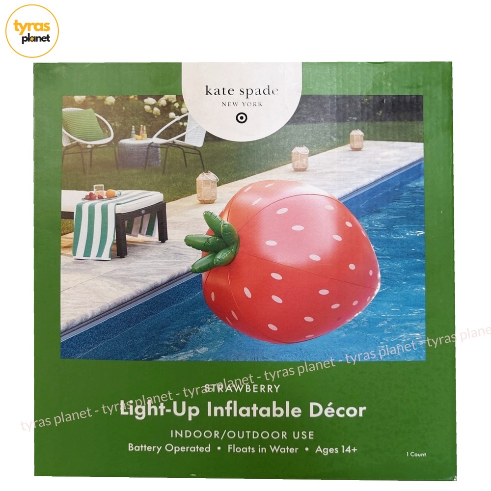 kate spade x Target Decorative Inflatable Light Up Strawberry NEW Indoor/Outdoor